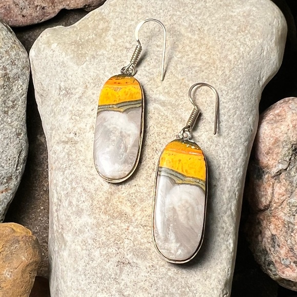 Hand Crafted Jewelry - Bumblebee jasper earrings